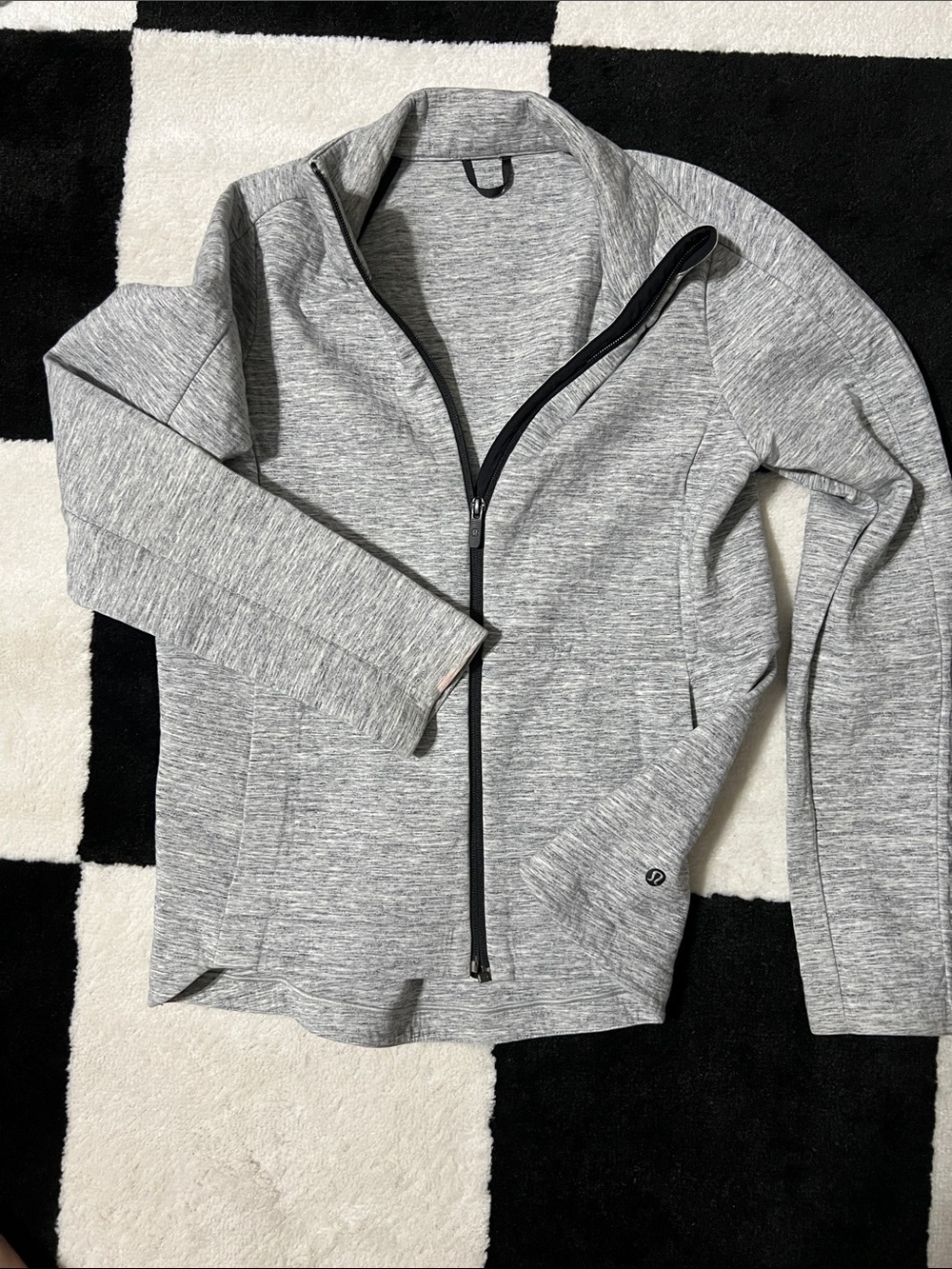 lululemon athletica Men's Light Heather Gray Zip-Up Sweater